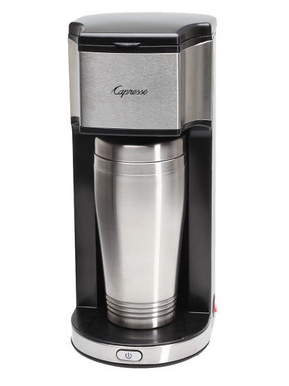 Capresso On-the-Go Personal Coffee Maker with Stainless Steel Insulated Travel Mug