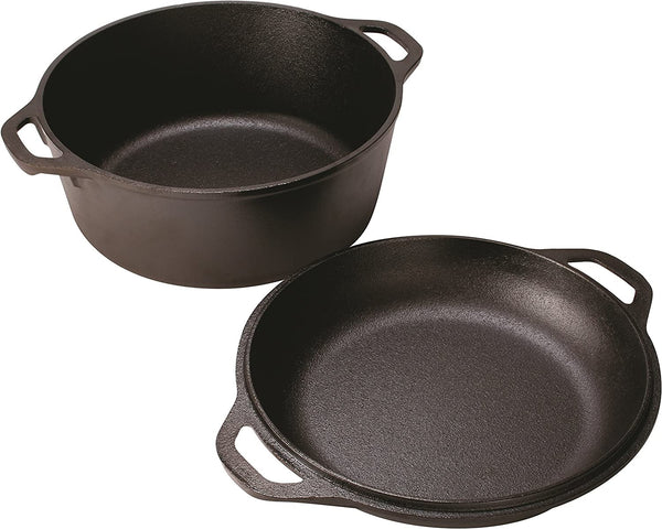  Lodge Cast Iron Double Dutch Oven - 5 Quart 165229