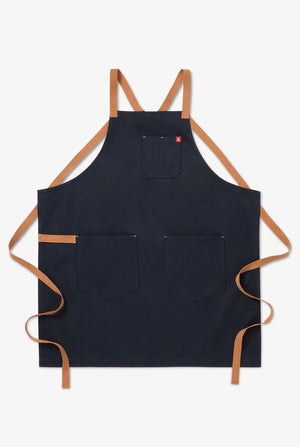 Toque Blanche Apron, Cross Back Navy