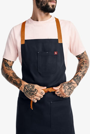 Toque Blanche Apron, Cross Back Navy