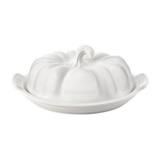 Le Creuset Pumpkin Covered Butter Dish - White