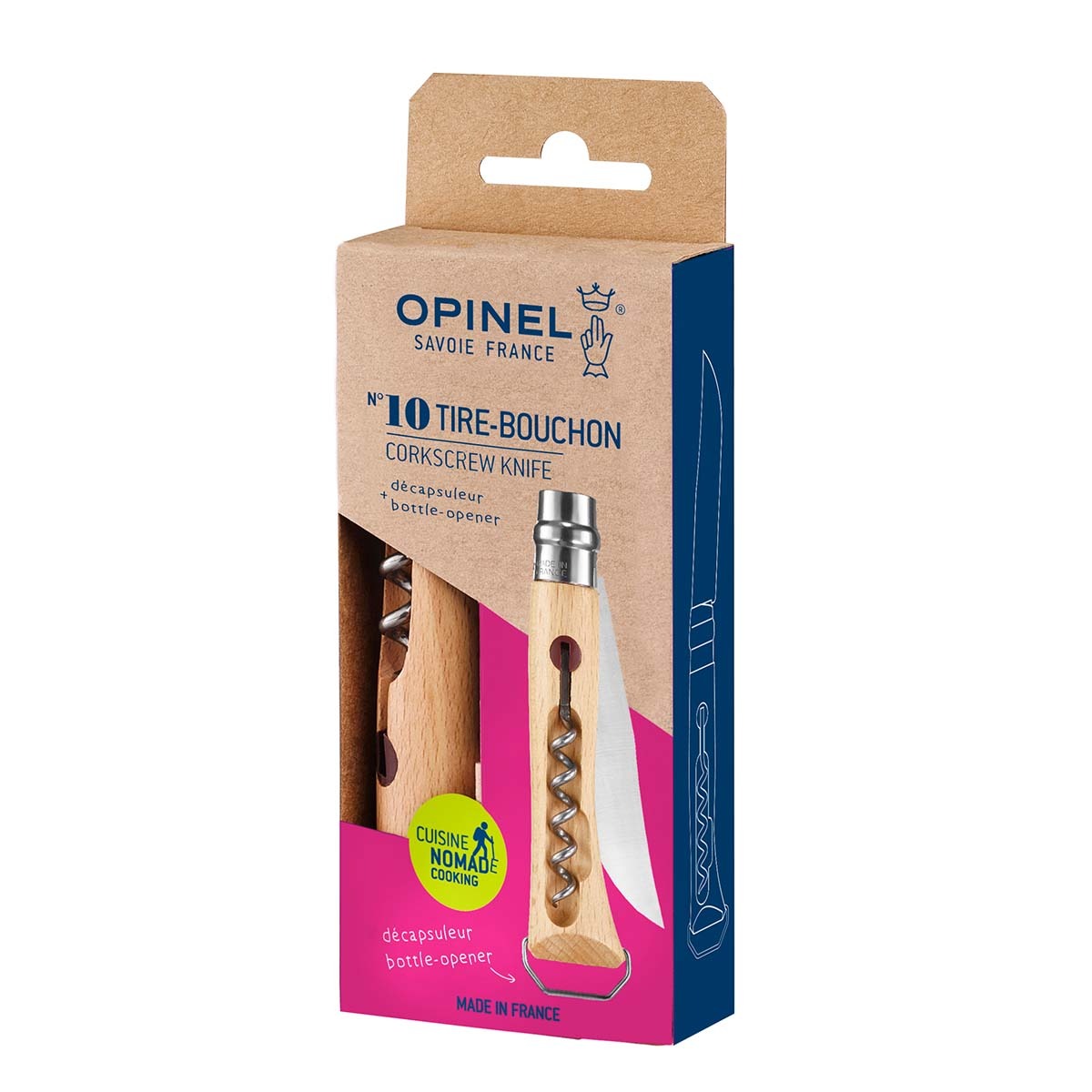 Opinel  No. 10 Corkscrew with Bottle Opener Knife