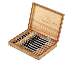 Wusthof 8-Piece SS Steak Knife Set with Olivewood Box