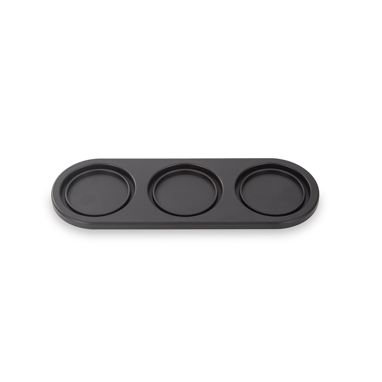 FinaMill Rectangular Trio Tray Black