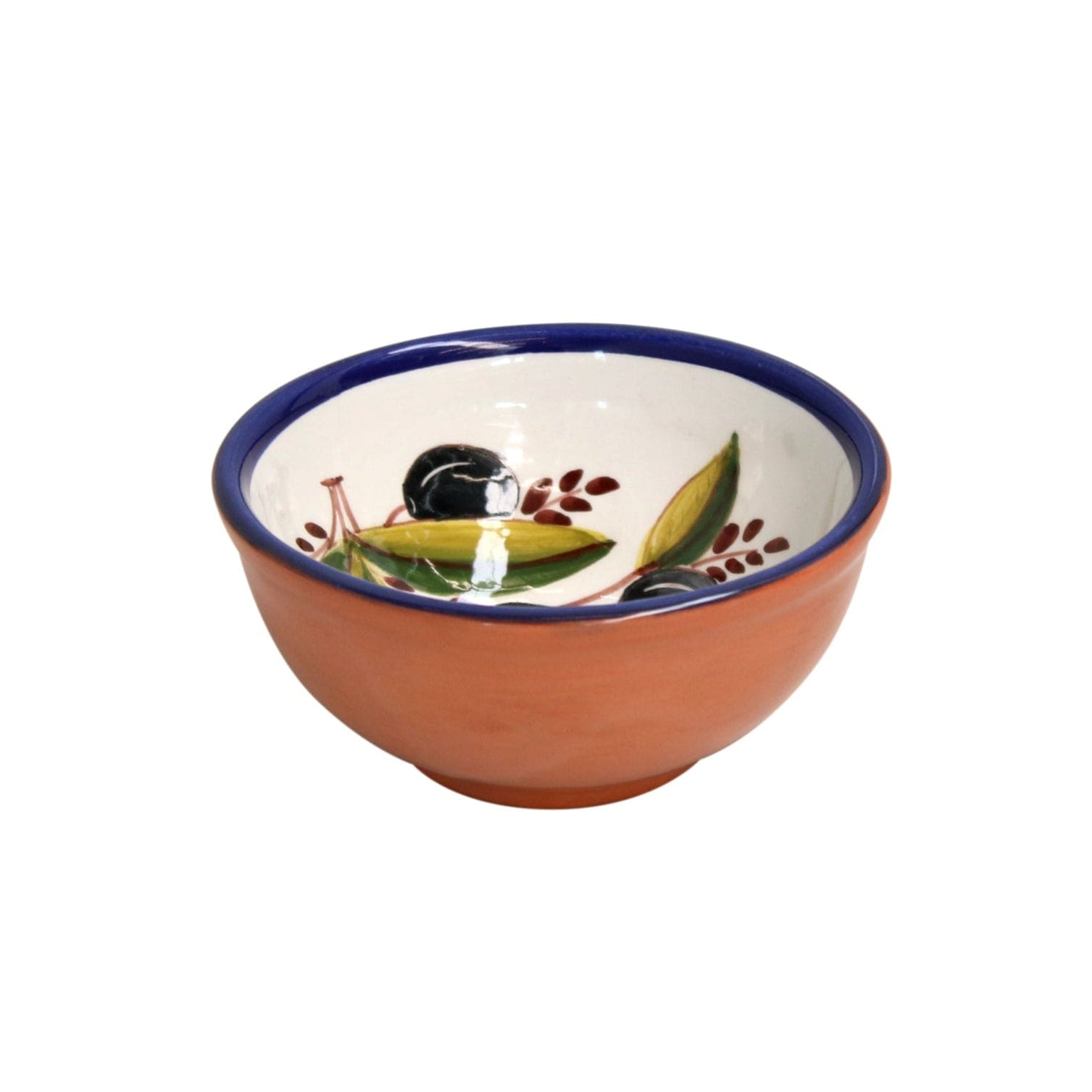 Table & Counter Accessories Casafina - Alentejo Terracotta - Handmade Olives Design Round Dip Bowl