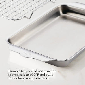 Cookware Hestan Provisions OvenBond Tri-ply Mini Eighth Sheet Pan with Rack