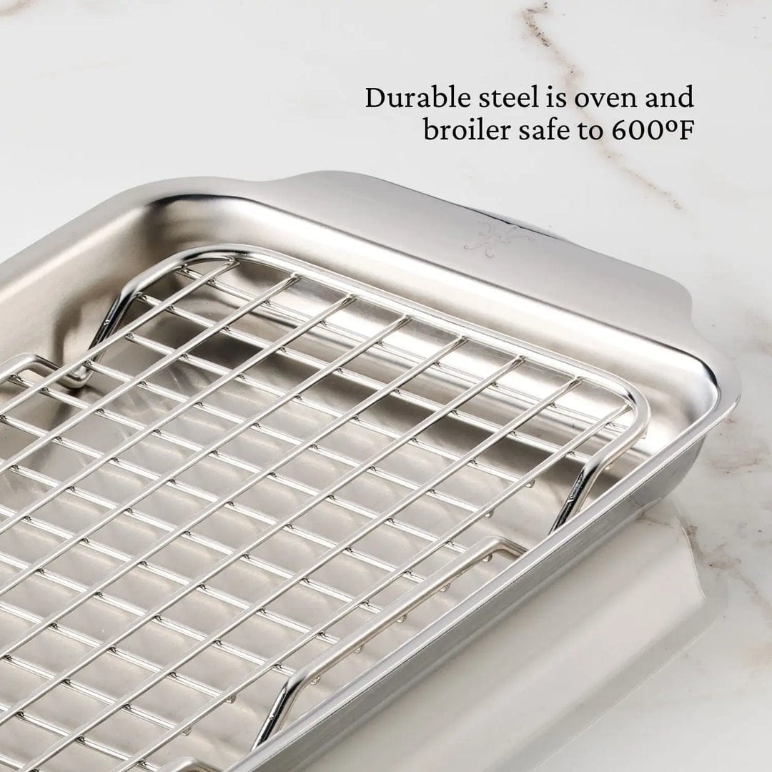Cookware Hestan Provisions OvenBond Tri-ply Mini Eighth Sheet Pan with Rack