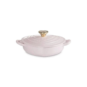 Cookware Le Creuset Shallow Heart Cocotte with Light Gold Heart Knob, 1.25 Quart - Shallot
