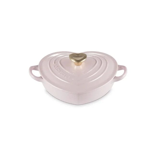 Cookware Le Creuset Shallow Heart Cocotte with Light Gold Heart Knob, 1.25 Quart - Shallot