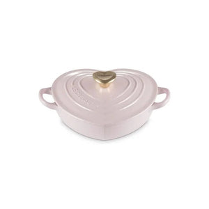 Cookware Le Creuset Shallow Heart Cocotte with Light Gold Heart Knob, 1.25 Quart - Shallot