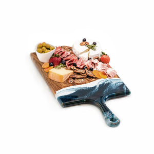 Tabletop Lynn & Liana Large Acacia Cheese Board - Navy White Metallic - 10" x 20"