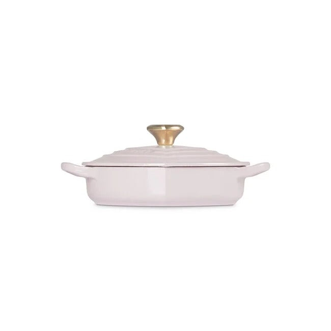 Le Creuset Shallow Heart Cocotte with Light Gold Heart Knob, 1.25 Quart - Shallot