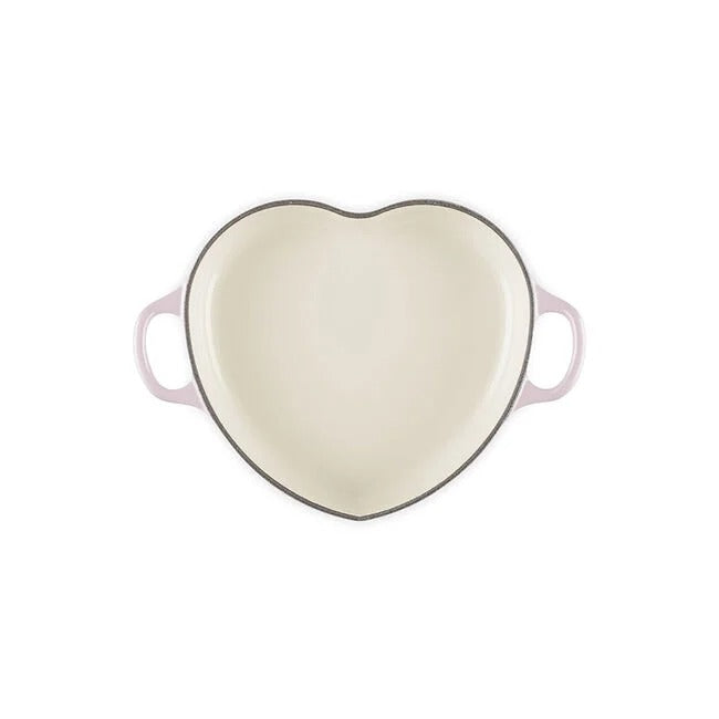 Le Creuset Shallow Heart Cocotte with Light Gold Heart Knob, 1.25 Quart - Shallot