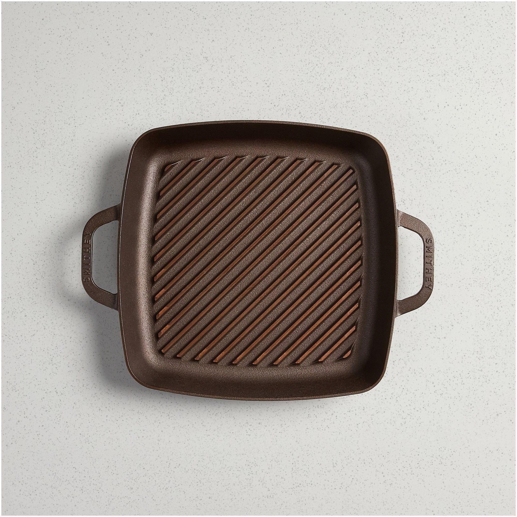 Cookware Smithey Ironware Traditional Cast Iron Square Grill Pan for Indoor Grilling - 12" - Made in USA