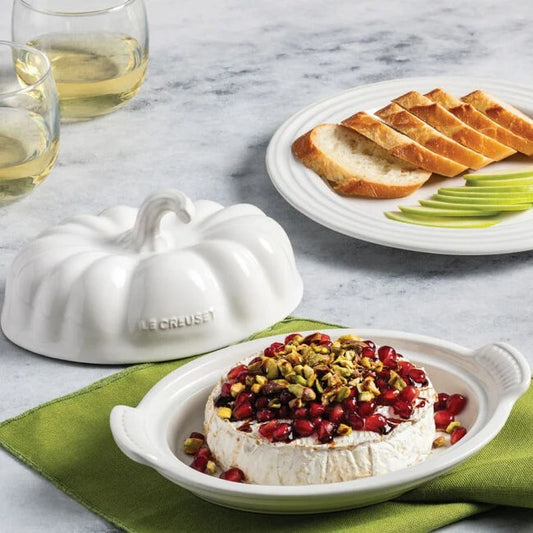 Le Creuset Pumpkin Covered Butter Dish - White