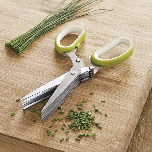 WE-SAVOUR Herb Scissors with 5 blades - Herb Cutter - Herb Chopper