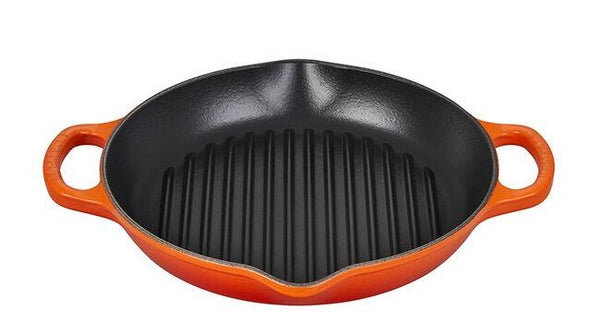 Le Creuset Signature Deep Round Grill Pan - Flame