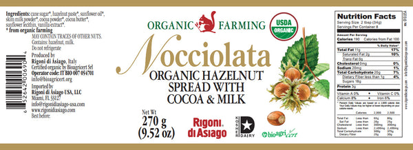  Rigoni di Asiago Nocciolata Organic Spread, Hazelnut