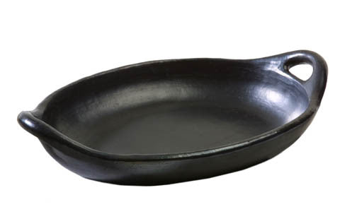 Black Clay La Chamba Oval Serving Dish with Handles - Large