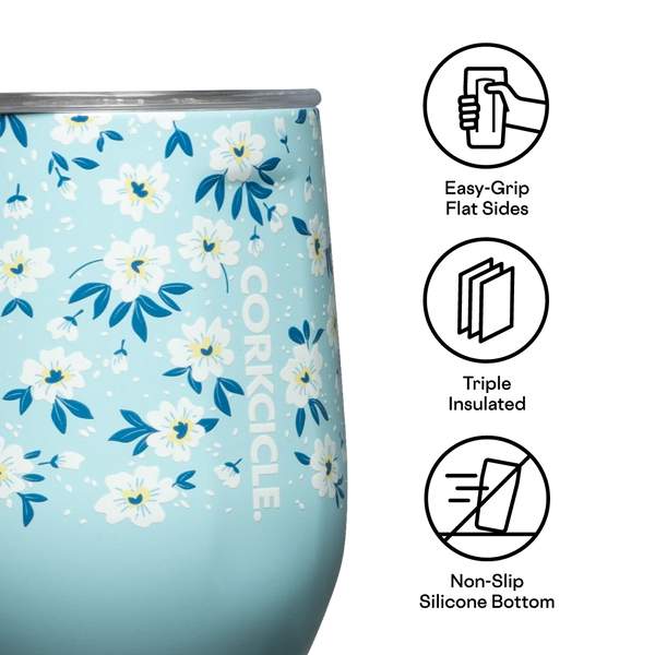 Corkcicle Tumbler - 16oz Ditsy Floral Blue - MyToque