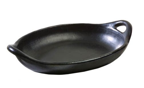 Chamba Cookware Authentic Chamba Oval Baker- Elegant & Versatile All-Natural Black Clay Platter for Baking, Roasting and Serving  - Stovetop & Oven Safe – Handmade in Colombia