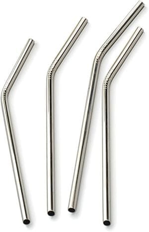 Travel & Storage Stainless Steel Drink Straws, Set of 4