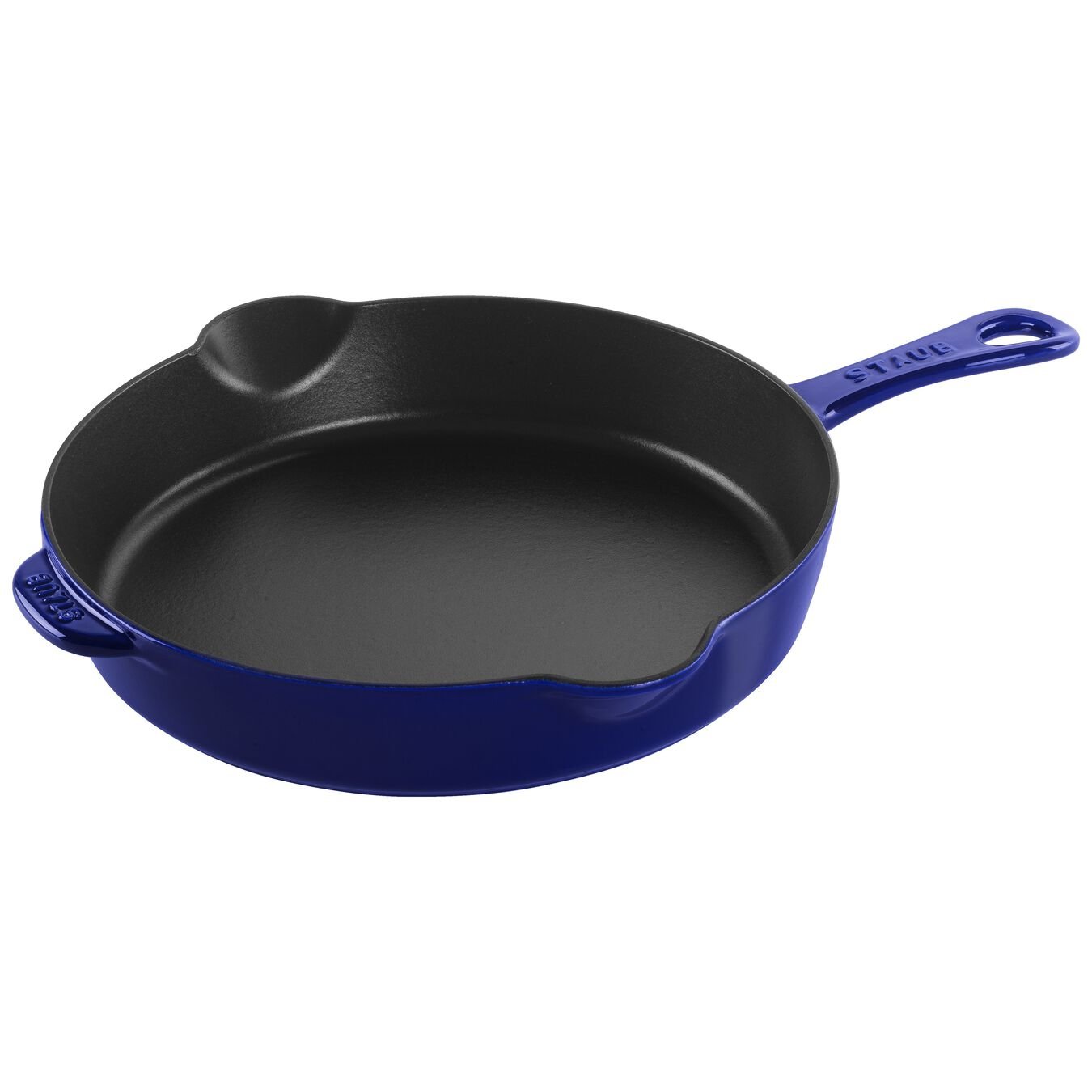 Staub Cast Iron Fry Pan 12-in Dark Blue